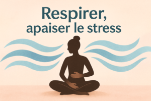 respiration et gestion du stress silhouette tailleur vagues bleues
