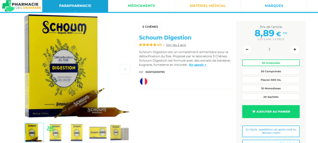Où trouver Schoum en ampoules ?