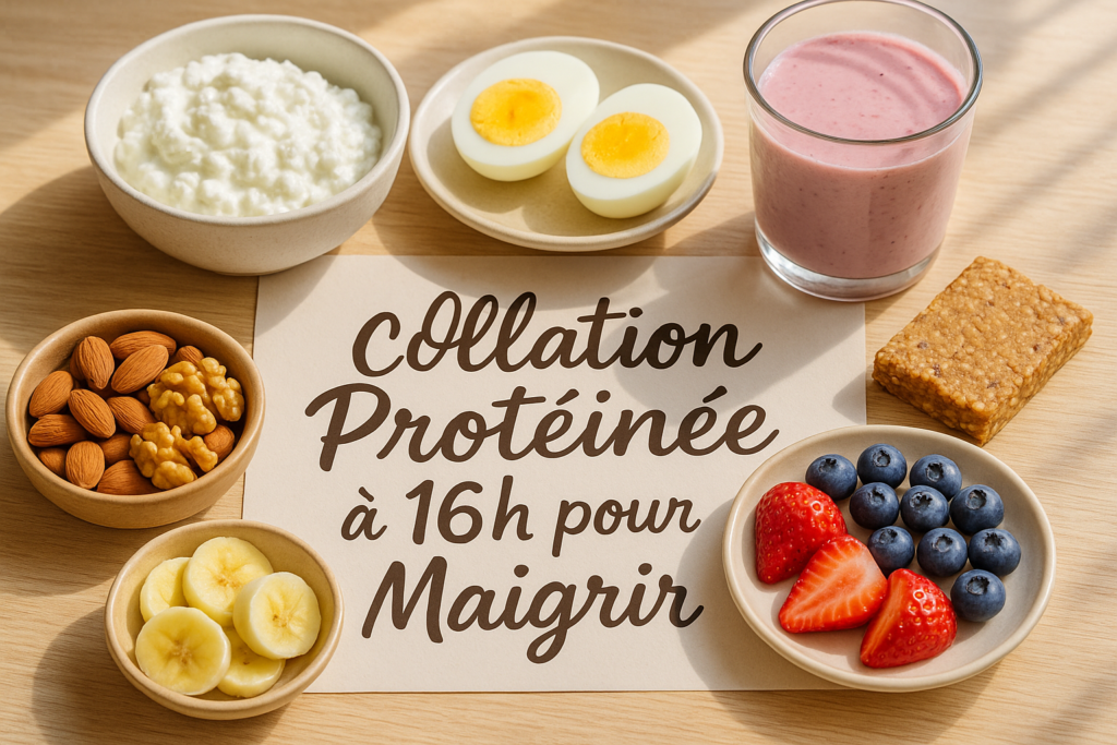 collation protéinée à 16h fromage blanc œufs noix barres smoothie