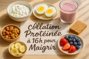 collation protéinée à 16h fromage blanc œufs noix barres smoothie