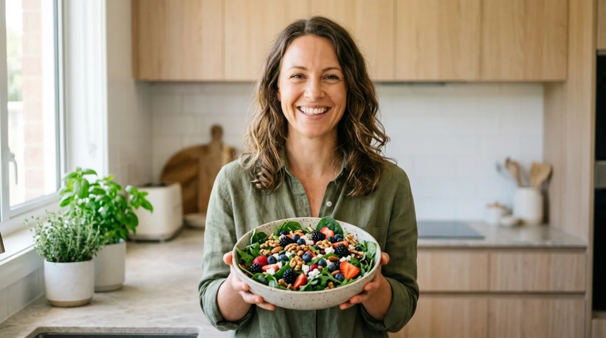 Salade saine et colorée pour un régime pauvre en fer, cuisine lumineuse